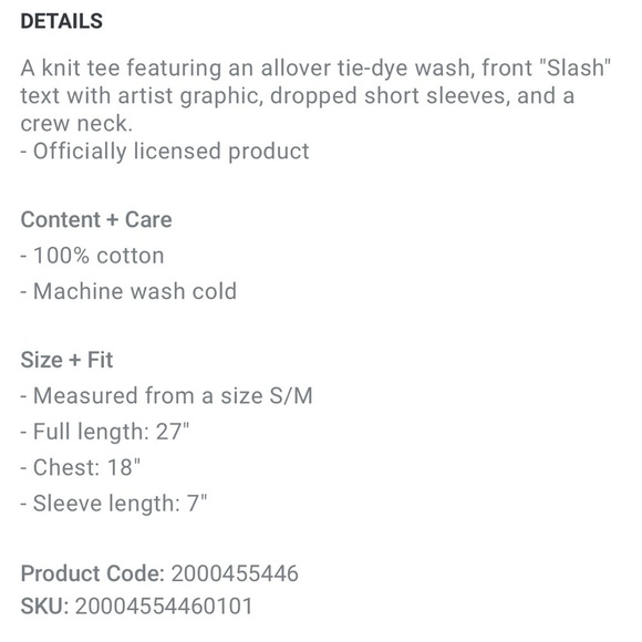 Tie-Dye Graphic Slash Tee M/L - Picture 5 of 10